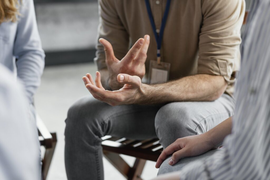 close up group therapy concept